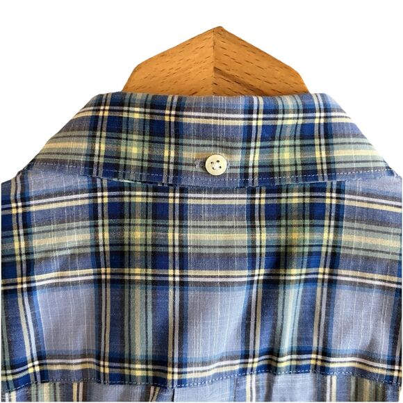 Barbour Highland Check 26 Long Blue Yellow Plaid Tailored Fit Long Sleeve Men XL - Picture 8 of 11